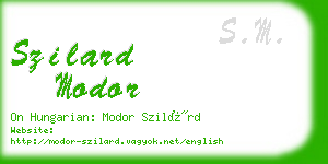 szilard modor business card